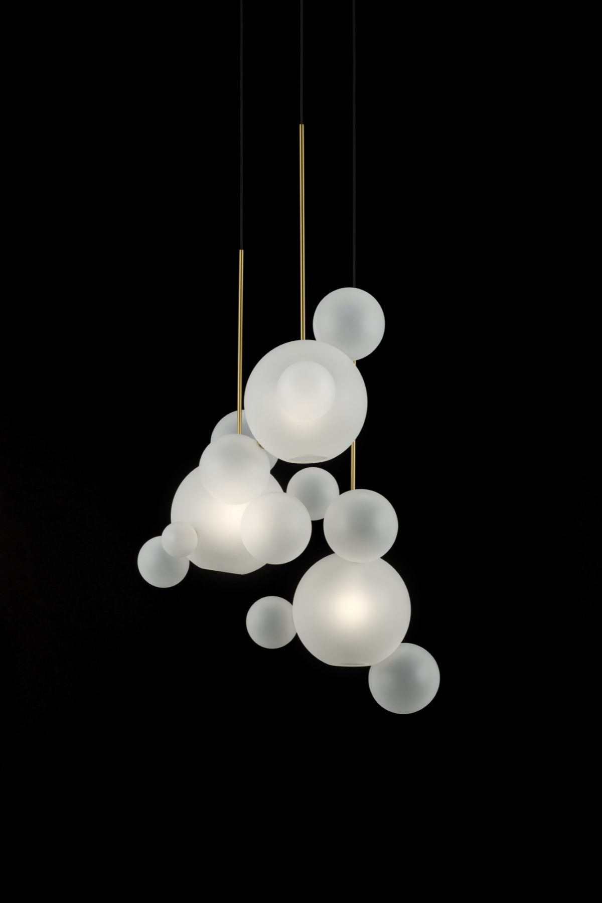 BOLLE FROSTED CIRCULAR CHANDELIER 14 BUBBLES Giopato & Coombes