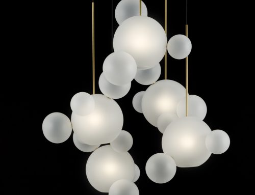 BOLLE FROSTED CIRCULAR CHANDELIER 24 BUBBLES