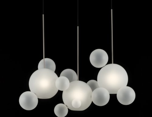 BOLLE FROSTED LINEAR CHANDELIER 14 BUBBLES