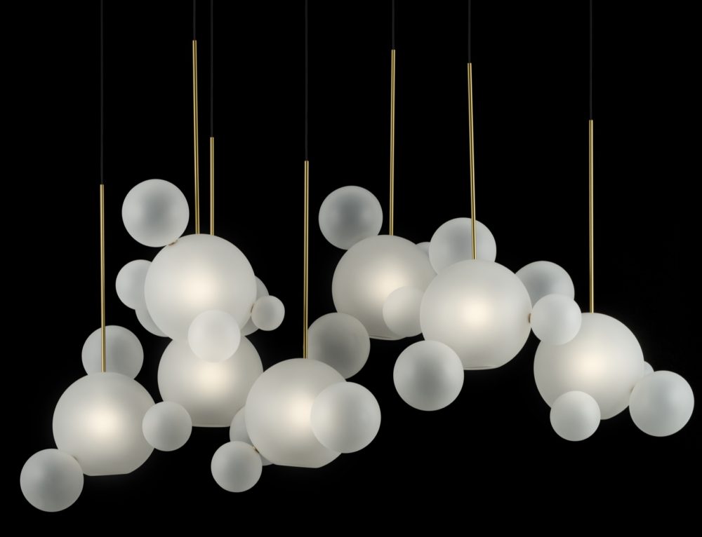 BOLLE FROSTED CIRCULAR CHANDELIER 14 BUBBLES Giopato & Coombes